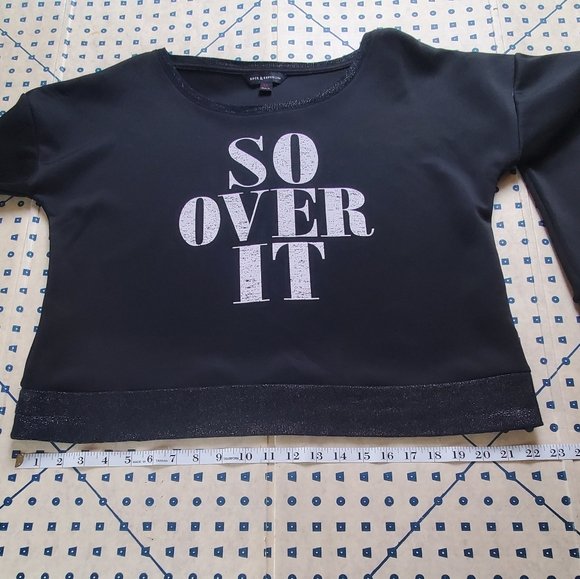 Rock & Republic Black Sweatshirt Size Extra Large, So Over It - Picture 11 of 16